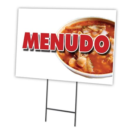 Menudo Yard Sign & Stake Outdoor Plastic Coroplast Window